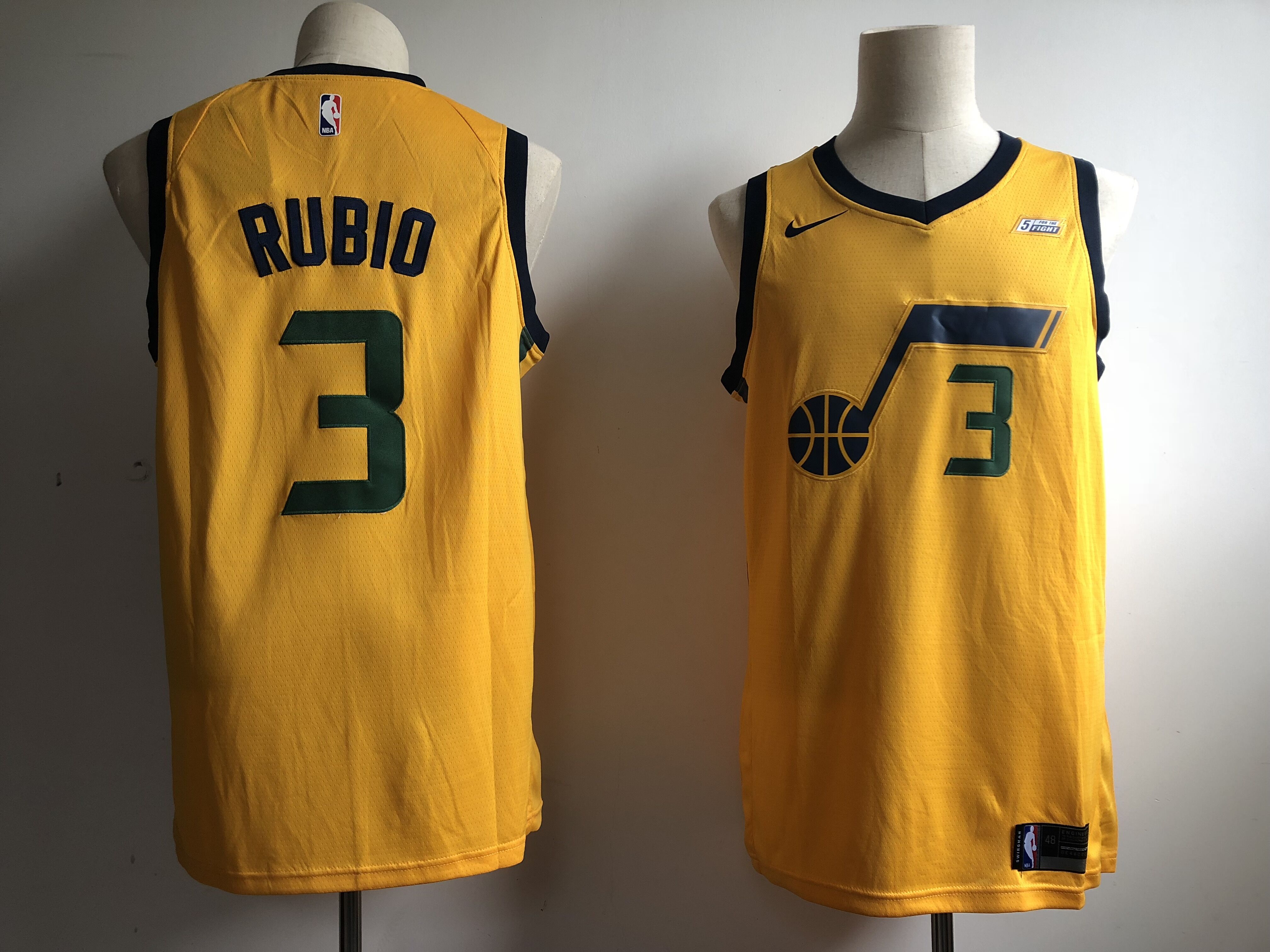 2018 Men NBA Utah Jazz #3 Trey Burke yellow Jerseys
